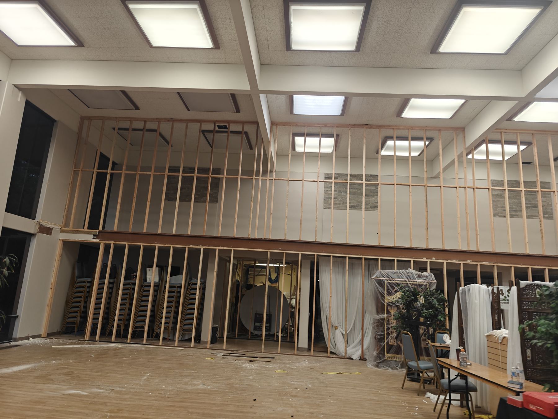 Hall during renovation