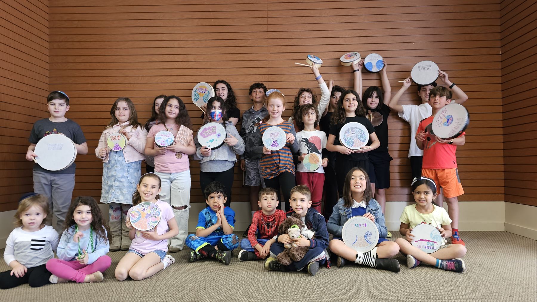 Children holding their plates