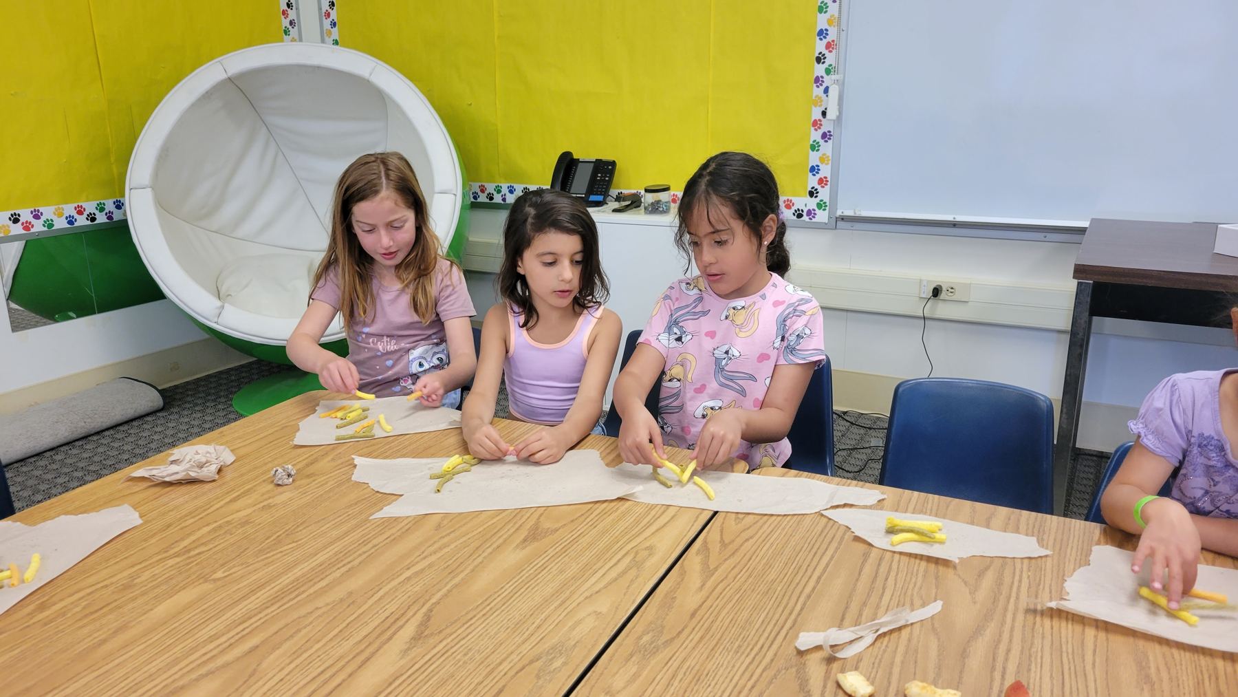 Girls doing a craft